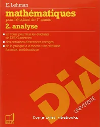 Mathématiques pour l'étudiant de 1re année, tome 2