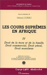 droit de la terre et de la famille, droit commercial, droit pénal, droit musulman